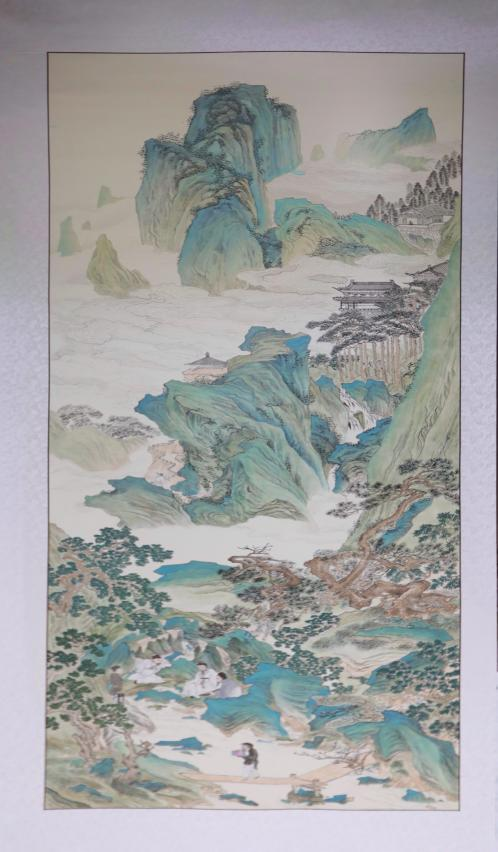 20250423-114 周年校庆｜乐动平台离退休教职工书画作品展和摄影作品展开幕-段鸿杰-作品名称：《桃园仙境图》作者：李彦.png